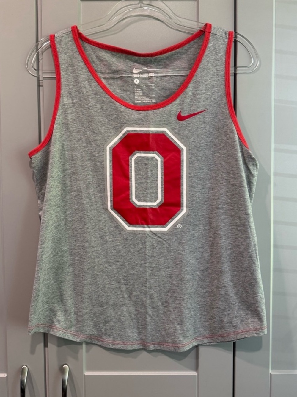 Nike Ohio State Buckeyes Tri-Blend Tank Top Gray & Red Large